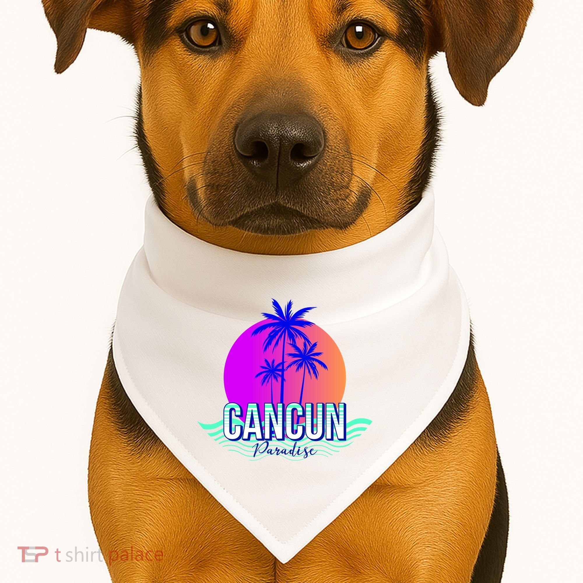 Cancun Paradise USA-Made Doggie Bandana