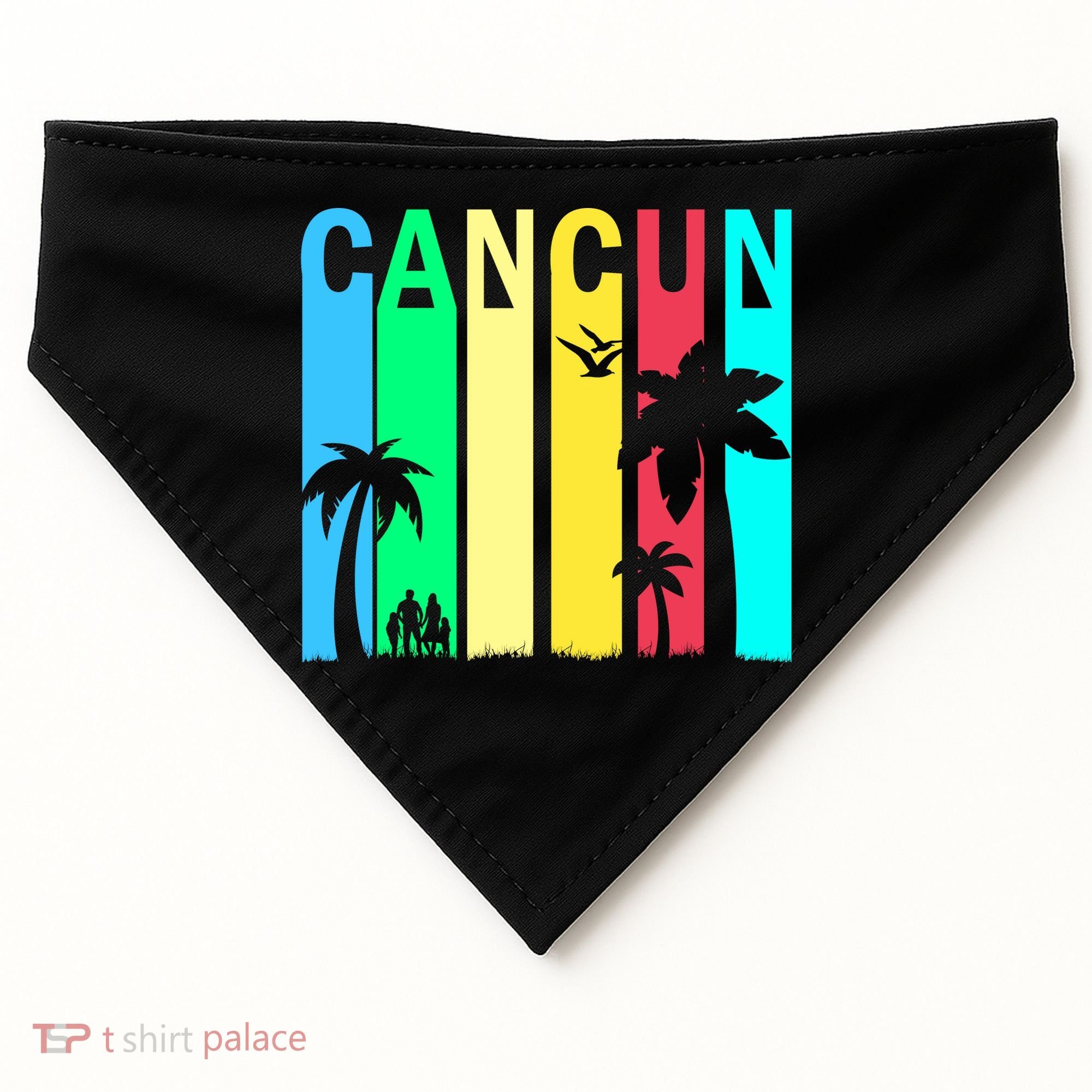 Cancun Retro Logo USA-Made Doggie Bandana