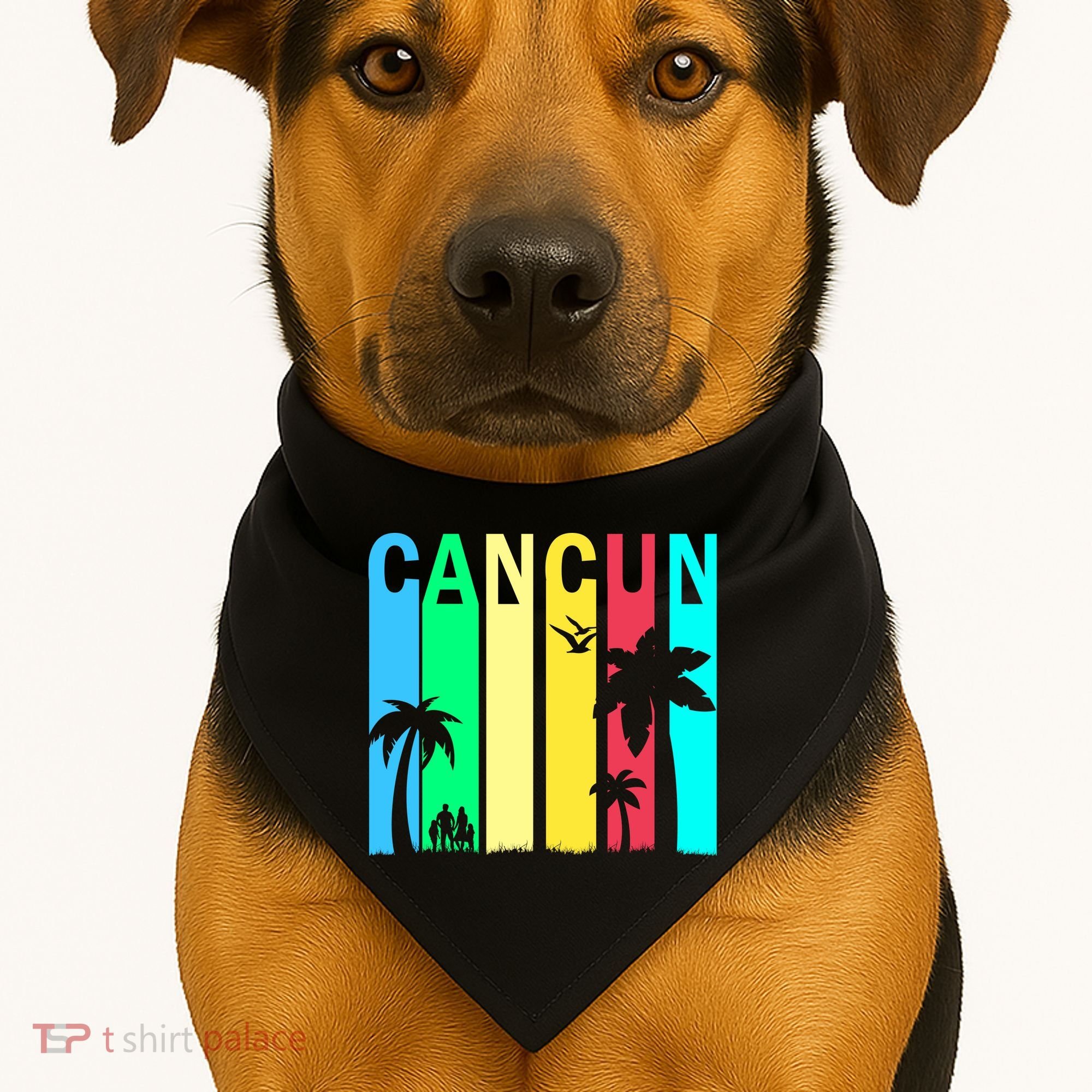 Cancun Retro Logo USA-Made Doggie Bandana