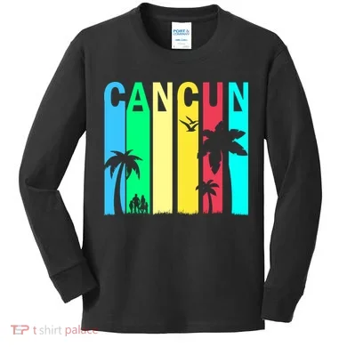 Cancun Retro Logo Kids Long Sleeve Shirt
