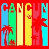 Cancun Retro Logo Santa Hat thumb 1