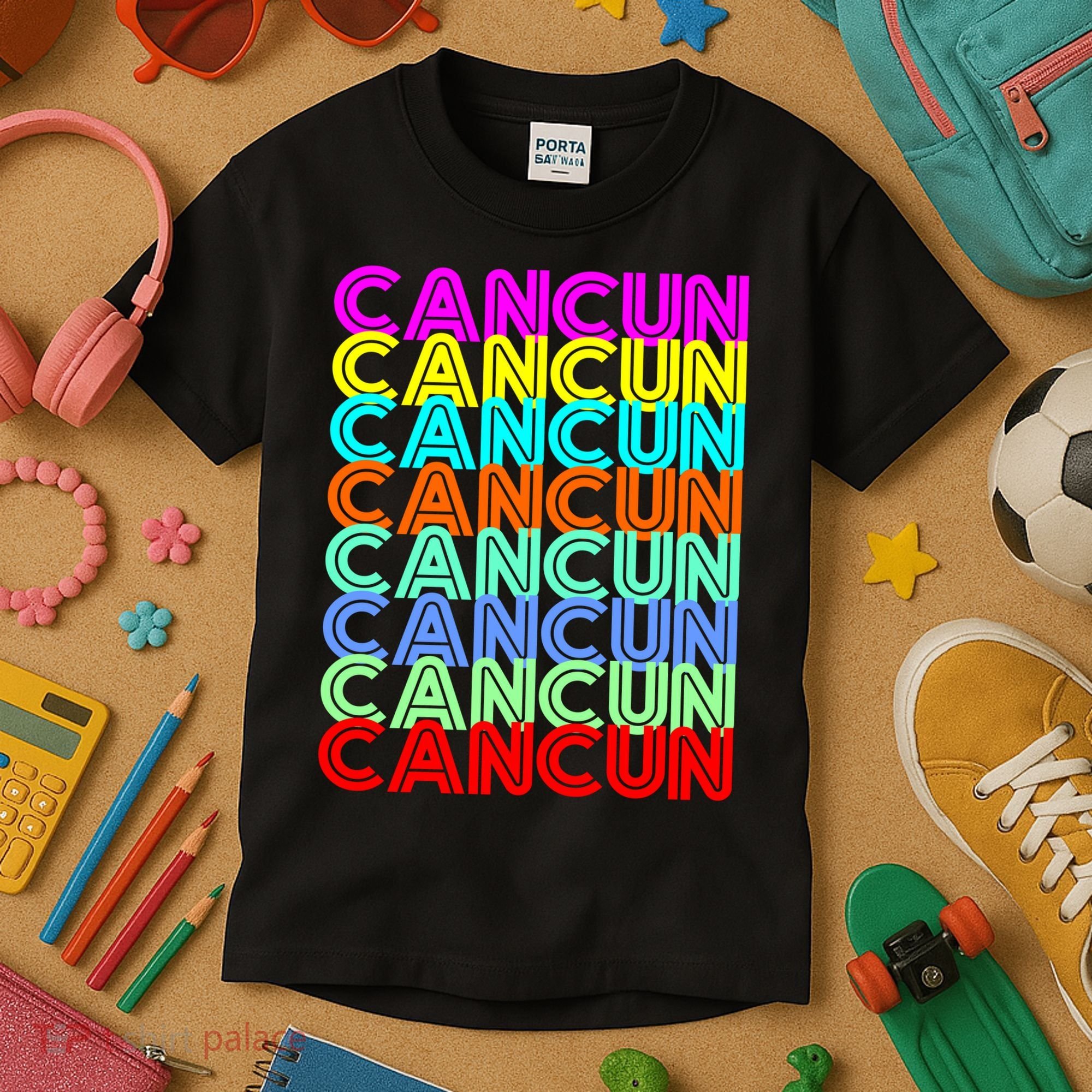 Cancun Retro Techno Kids T-Shirt