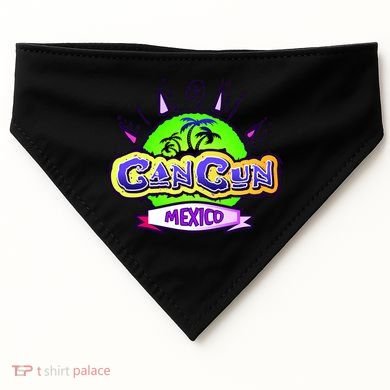 Cancun Tropical Logo USA-Made Doggie Bandana