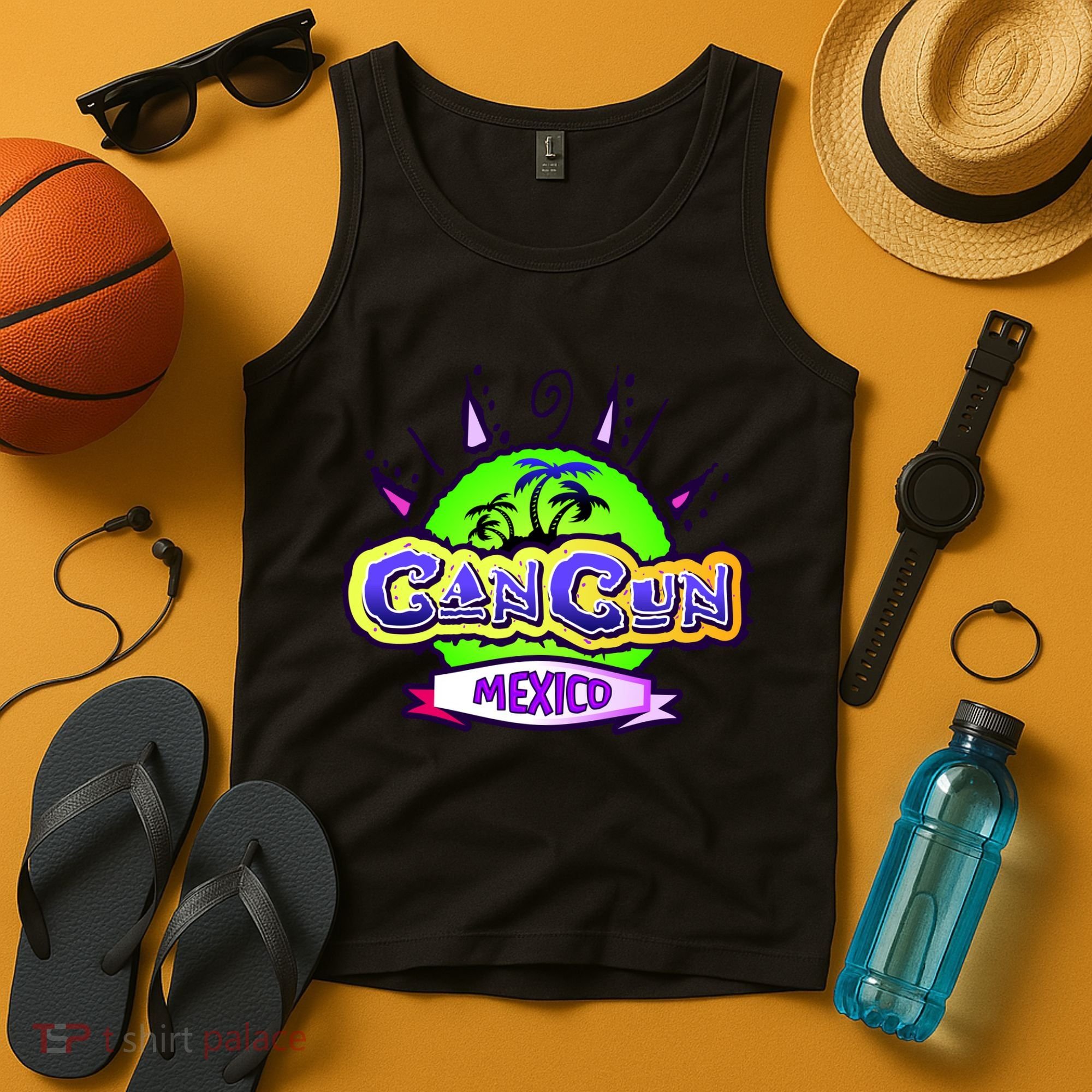 Cancun Tropical Logo Tank Top