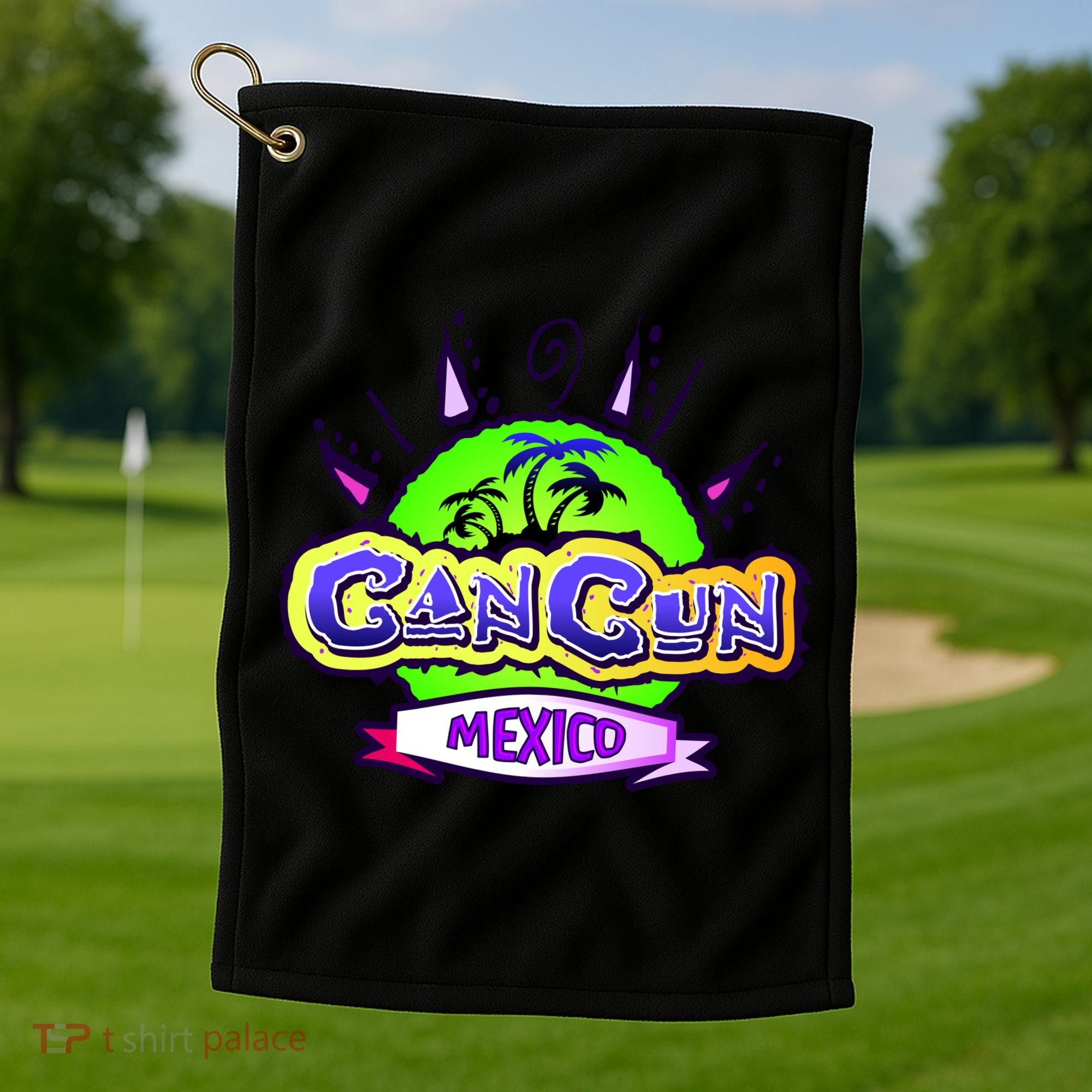 Cancun Tropical Logo Golf Towel