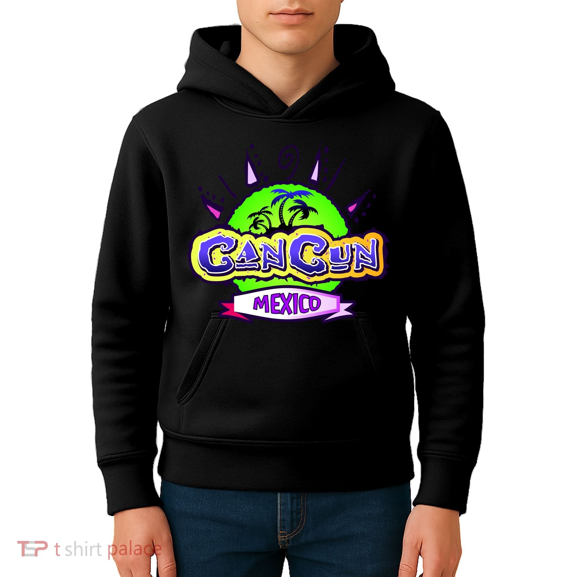 Cancun Tropical Logo Kids Hoodie