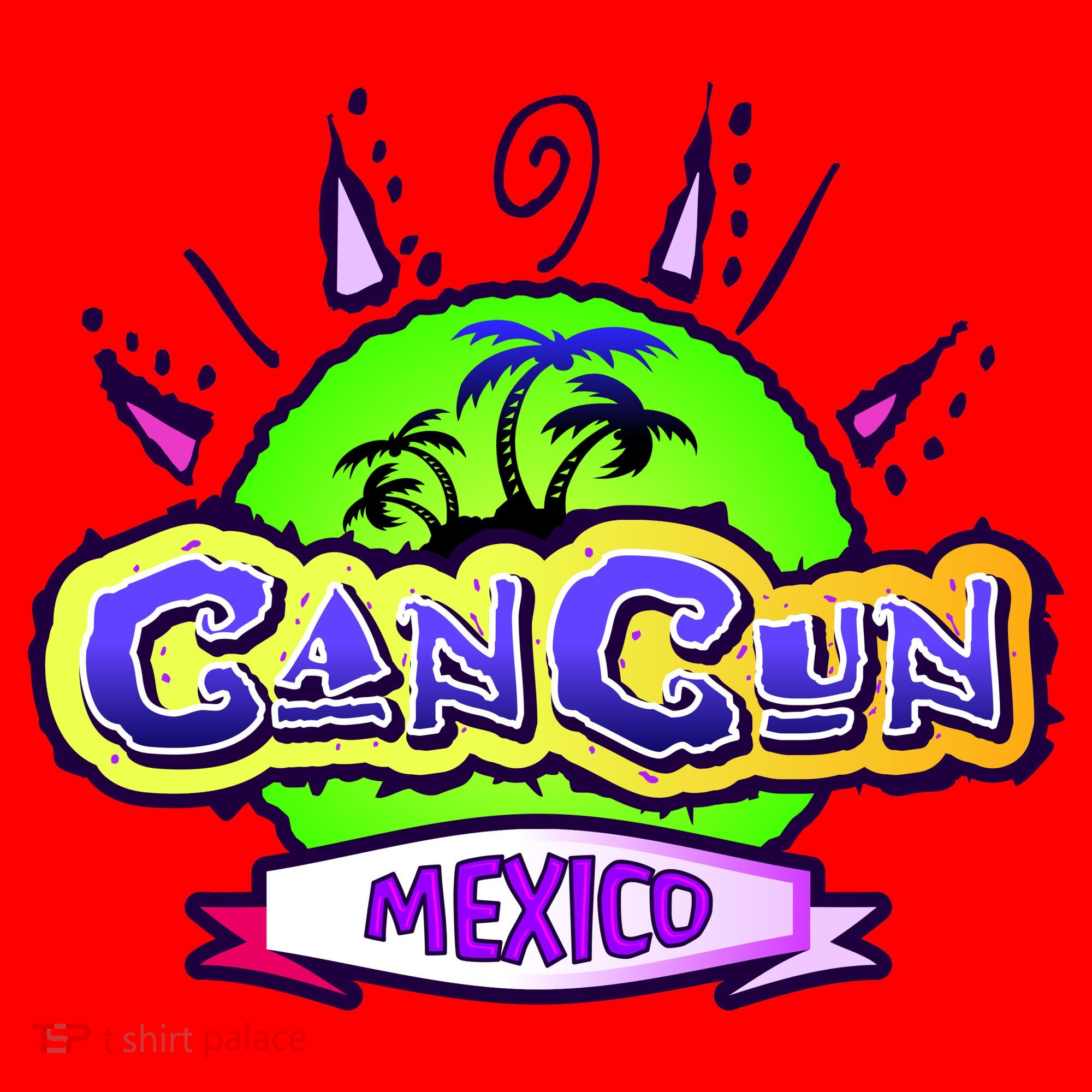 Cancun Tropical Logo Santa Hat