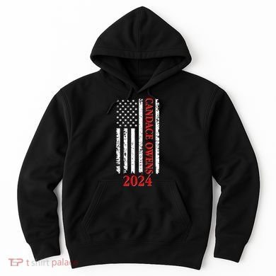 Candace Owens 2024 Distressed US Flag Hoodie