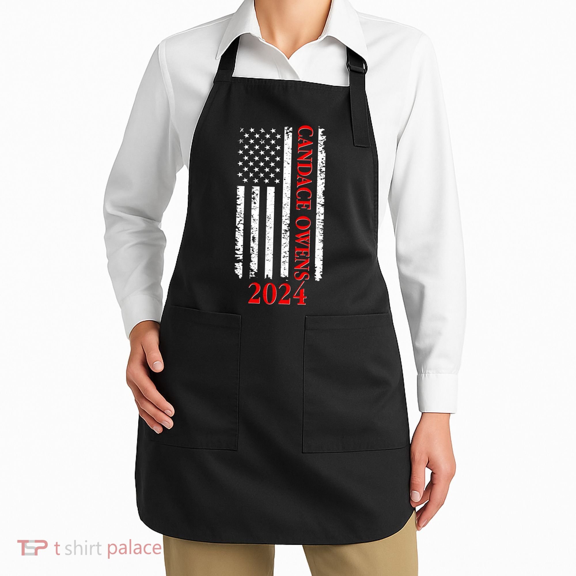 Candace Owens 2024 Distressed US Flag Apron
