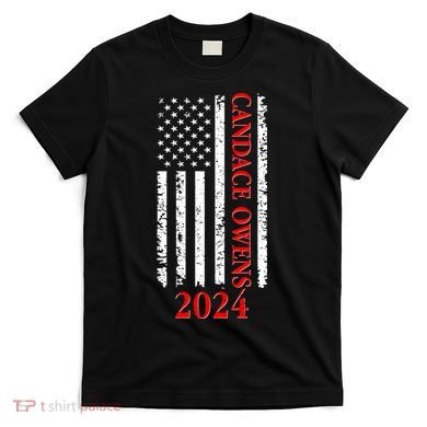 Candace Owens 2024 Distressed US Flag T-Shirt