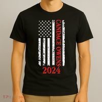 Candace Owens 2024 Distressed US Flag T-Shirt thumb 3