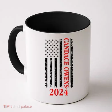 Candace Owens 2024 Distressed US Flag Coffee Mug