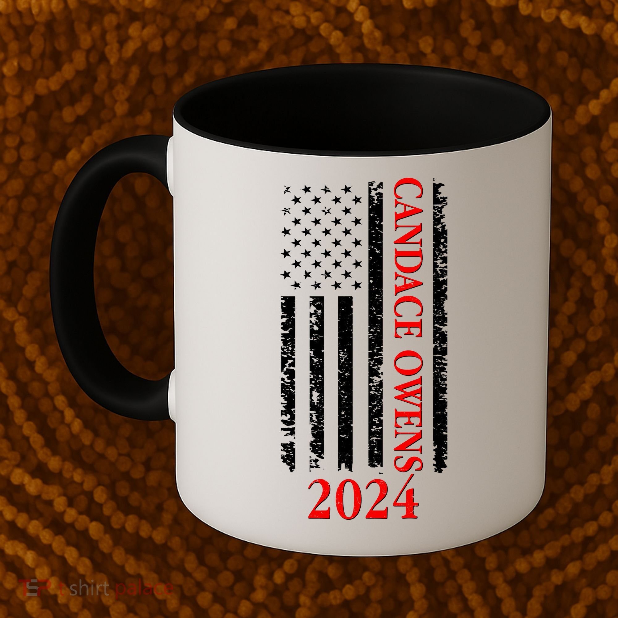 Candace Owens 2024 Distressed US Flag Coffee Mug