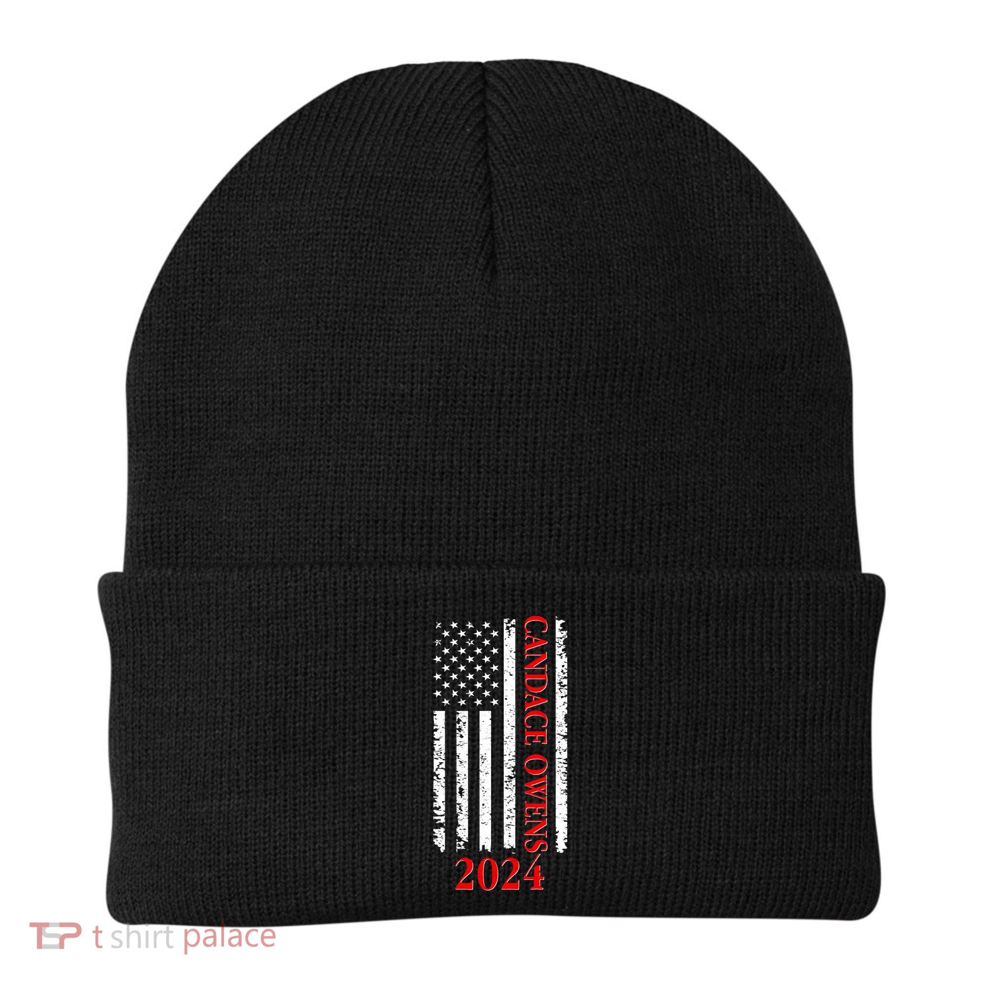 Candace Owens 2024 Distressed US Flag Beanie