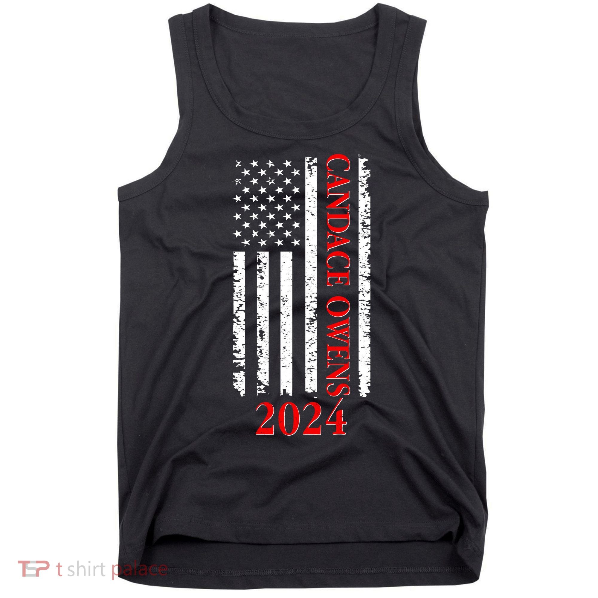 Candace Owens 2024 Distressed US Flag Tank Top