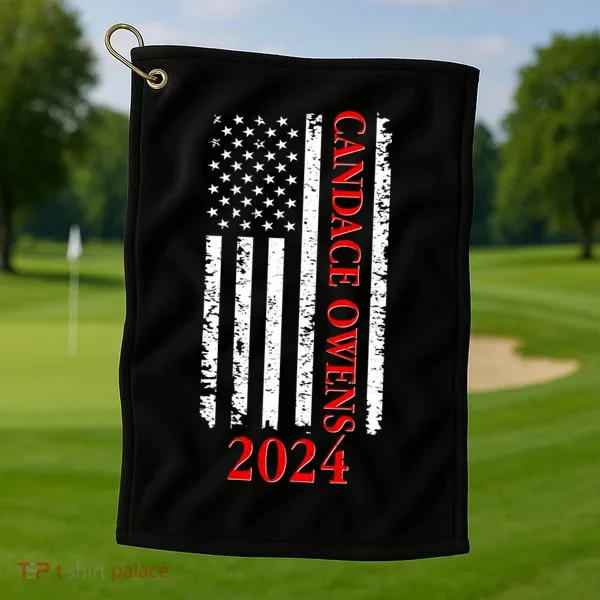 Candace Owens 2024 Distressed US Flag Golf Towel