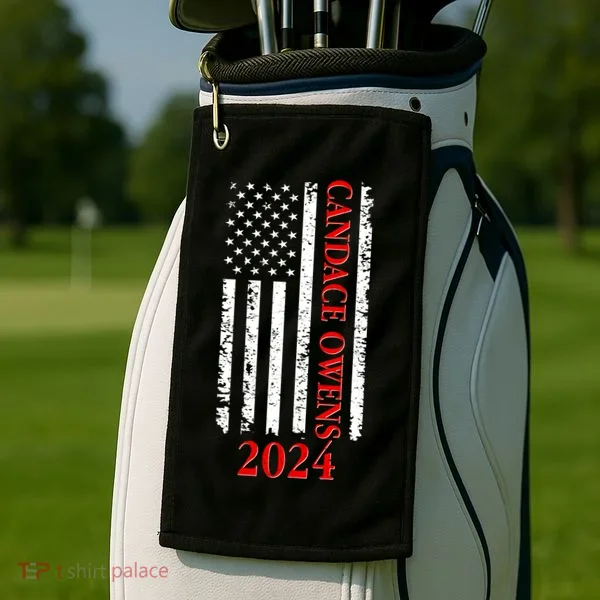 Candace Owens 2024 Distressed US Flag Golf Towel