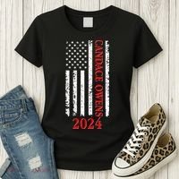 Candace Owens 2024 Distressed US Flag Women's T-Shirt thumb 3