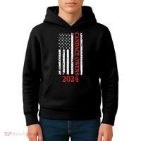 Candace Owens 2024 Distressed US Flag Kids Hoodie thumb 4