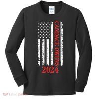 Candace Owens 2024 Distressed US Flag Kids Long Sleeve Shirt thumb 0