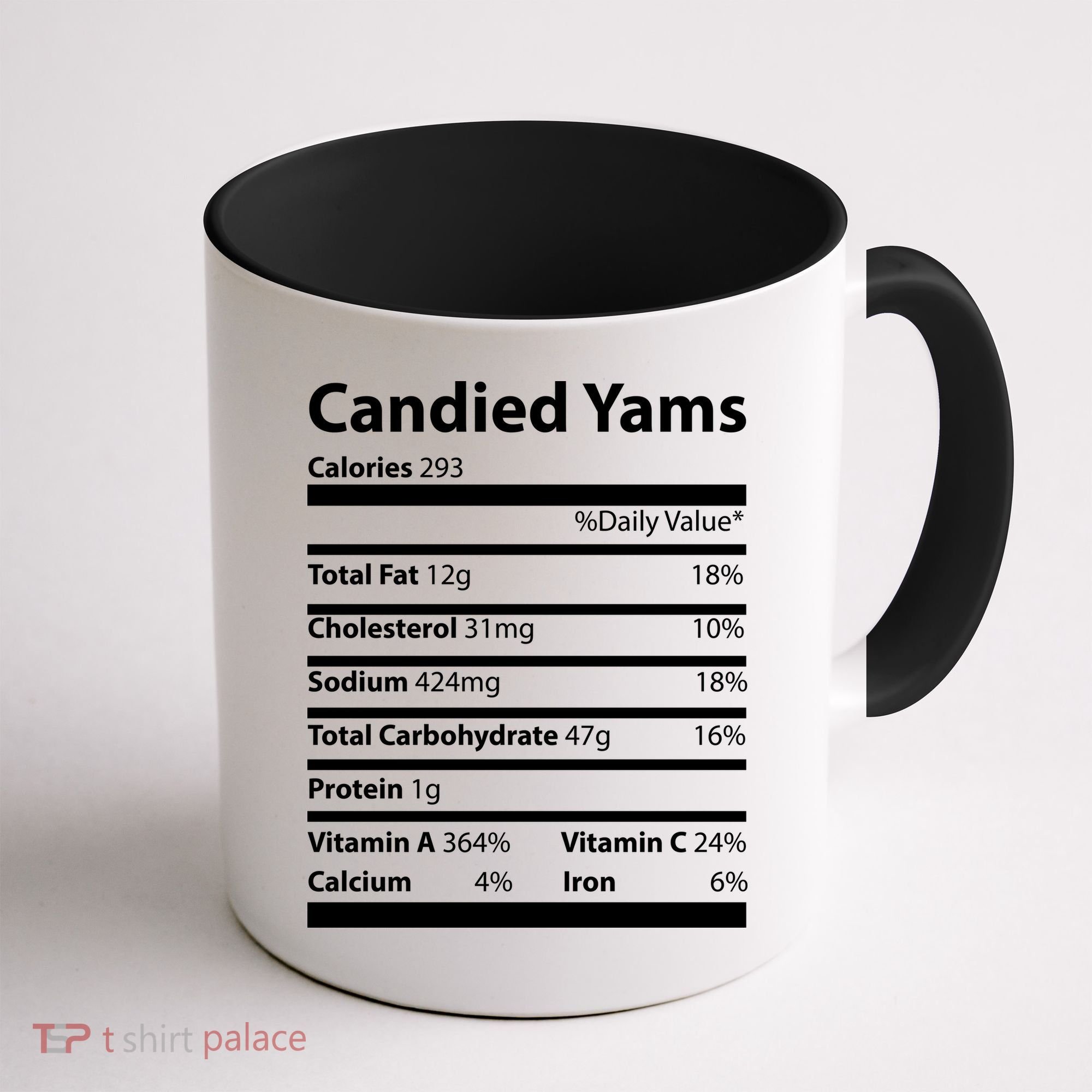 Candied Yams Nutritional Facts Funny Thanksgiving Coffee Mug