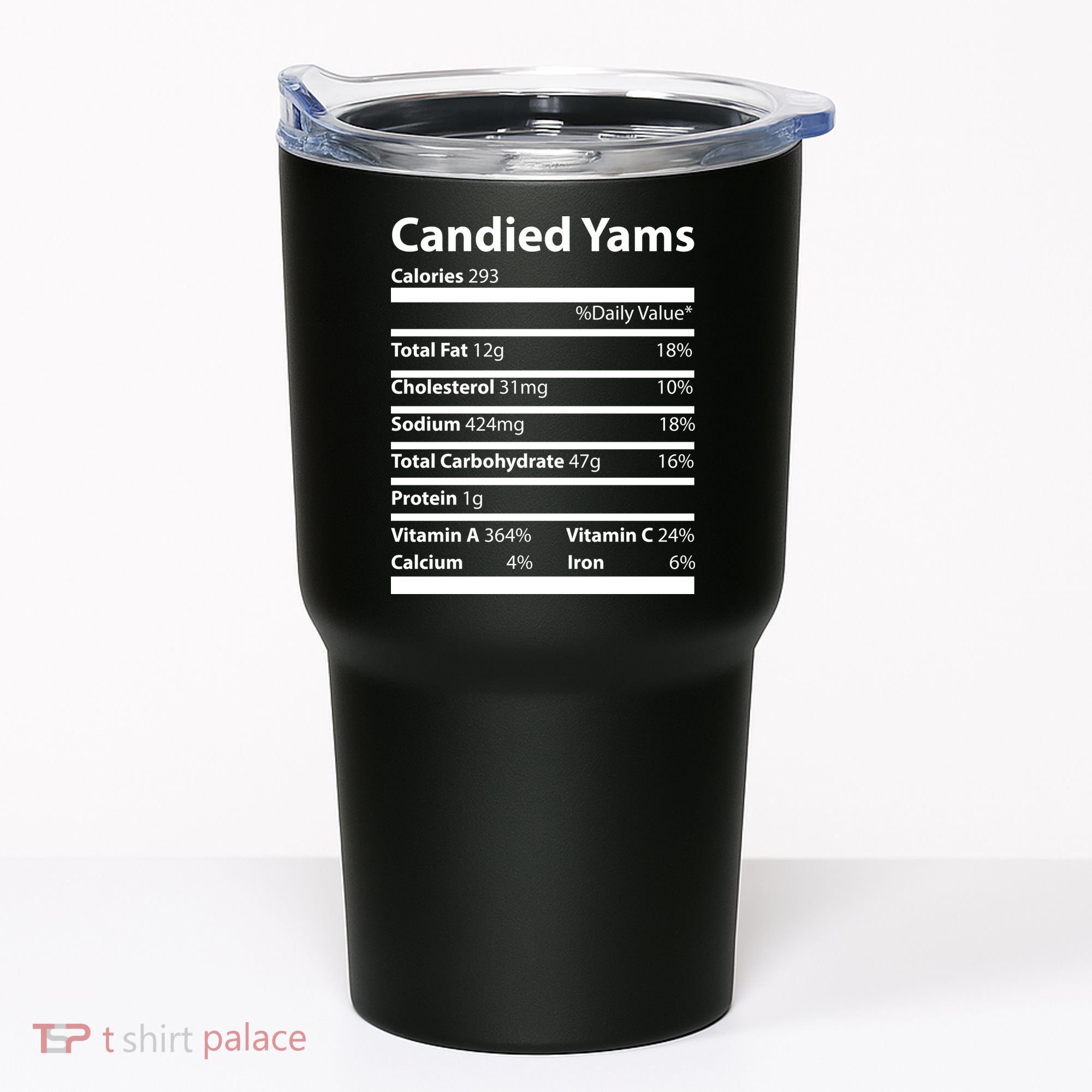 Candied Yams Nutritional Facts Funny Thanksgiving Tumbler