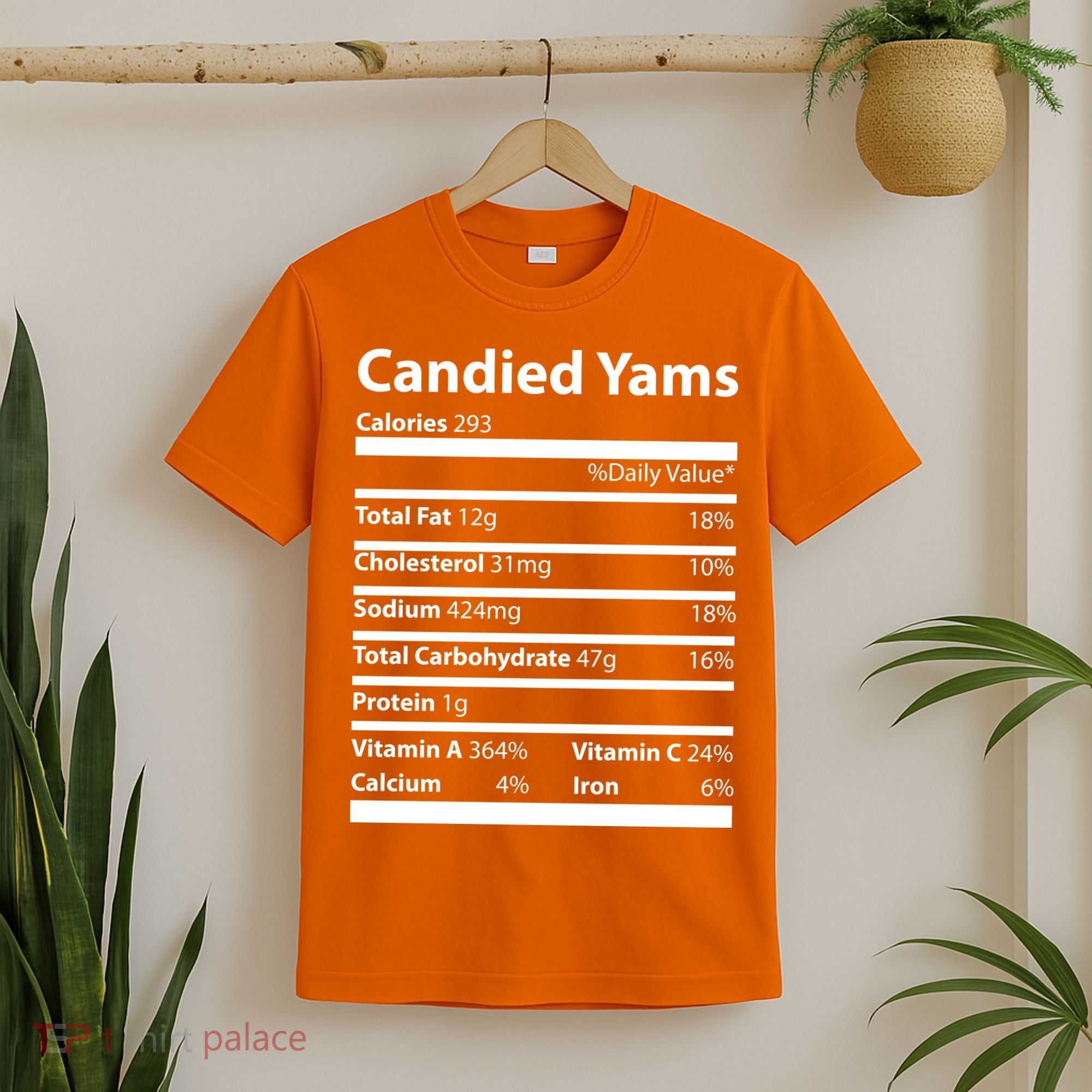 Candied Yams Nutritional Facts Funny Thanksgiving T-Shirt