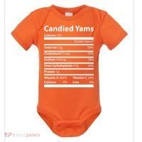 Candied Yams Nutritional Facts Funny Thanksgiving Baby Bodysuit thumb 0