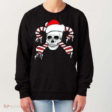 Candy Cane Skull Women's Sweatshirt