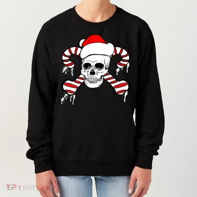 Candy Cane Skull Women's Sweatshirt