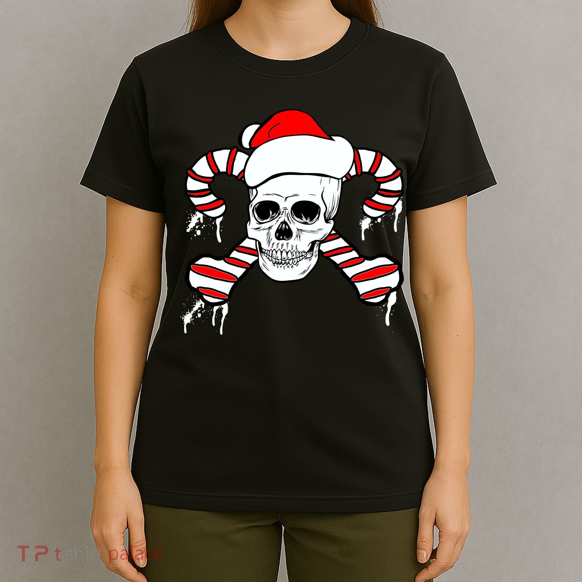Candy Cane Skull T-Shirt