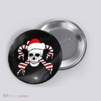 Candy Cane Skull Button thumb 0