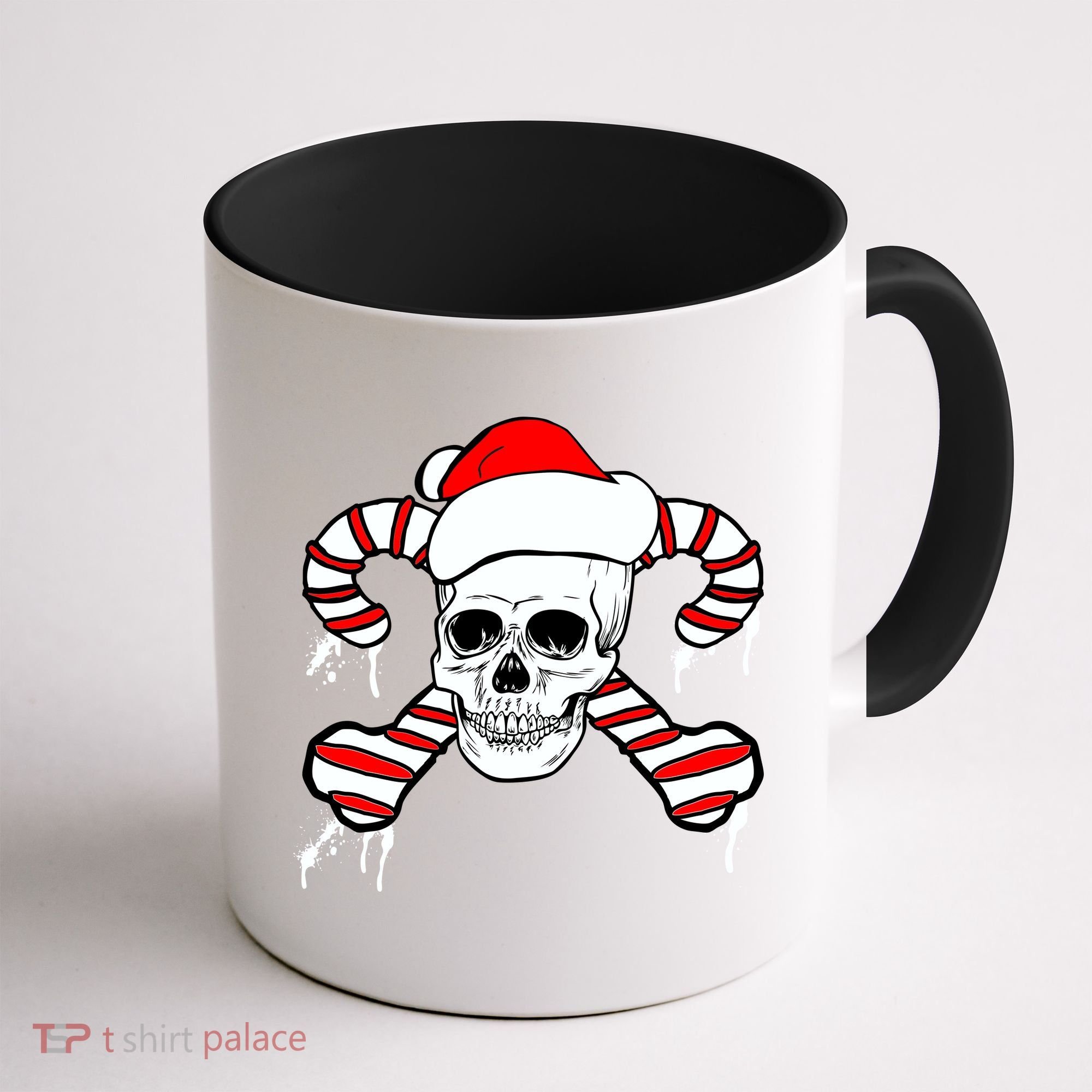 Candy Cane Skull Coffee Mug