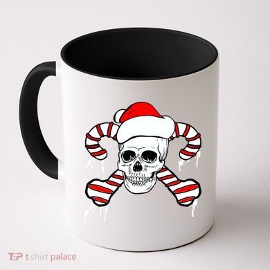Candy Cane Skull Coffee Mug
