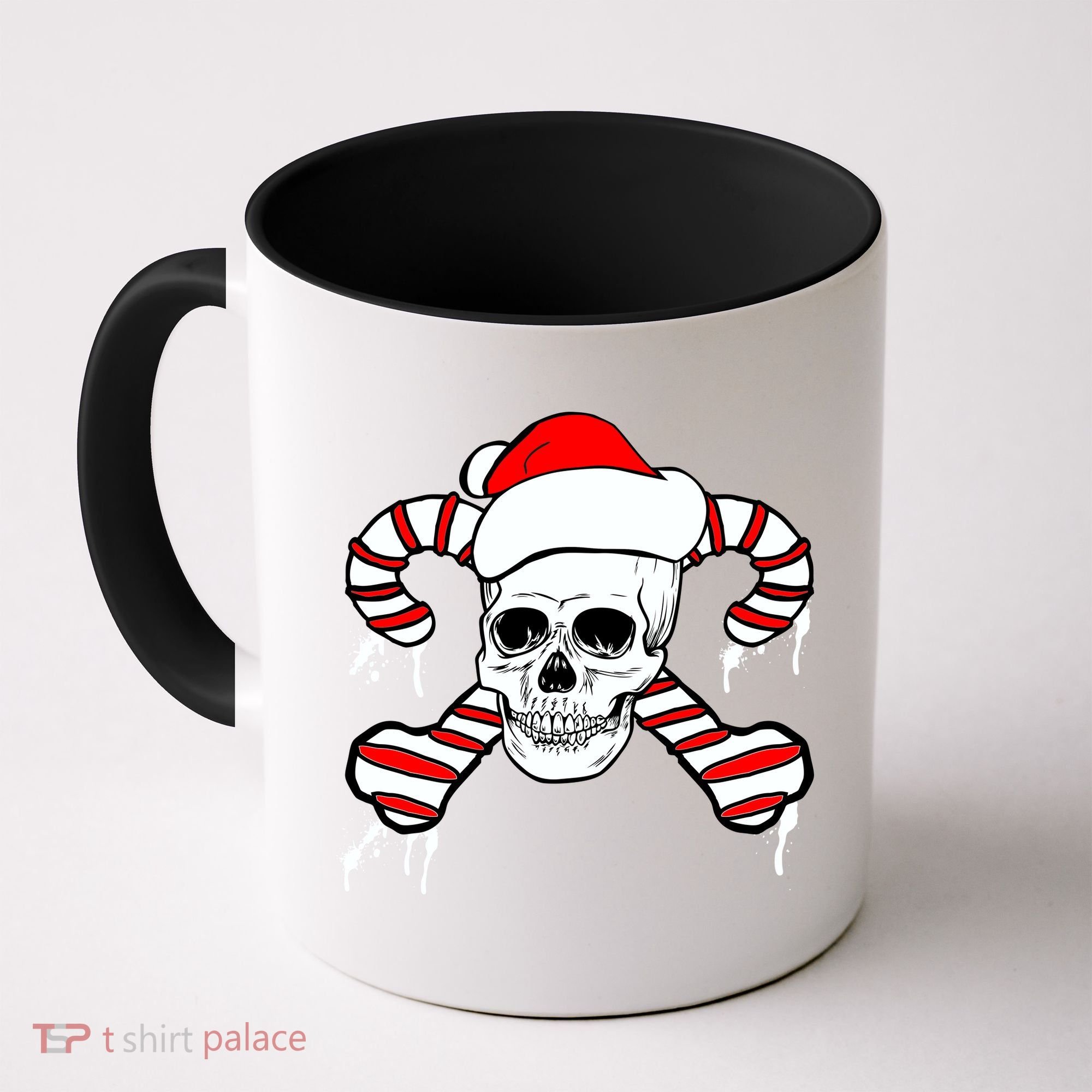Candy Cane Skull Coffee Mug