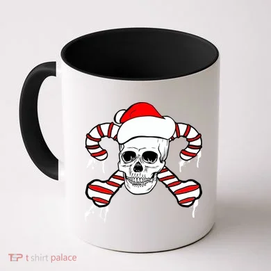 Candy Cane Skull Coffee Mug