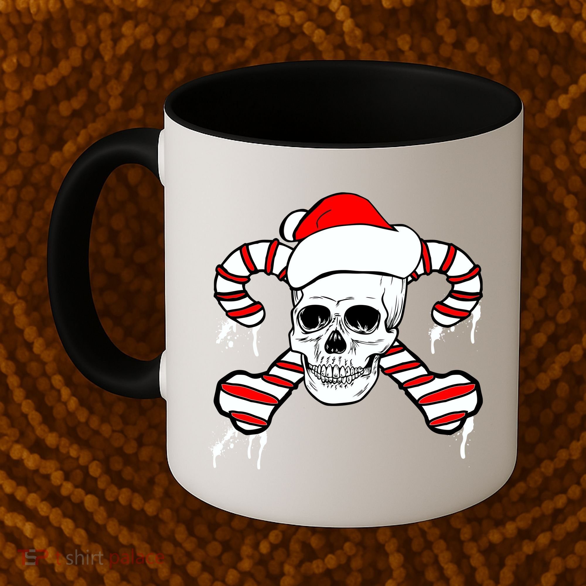 Candy Cane Skull Coffee Mug