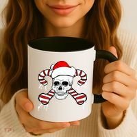 Candy Cane Skull Coffee Mug thumb 3