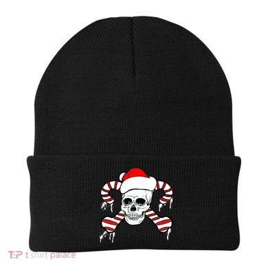 Candy Cane Skull Beanie