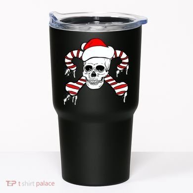 Candy Cane Skull Tumbler