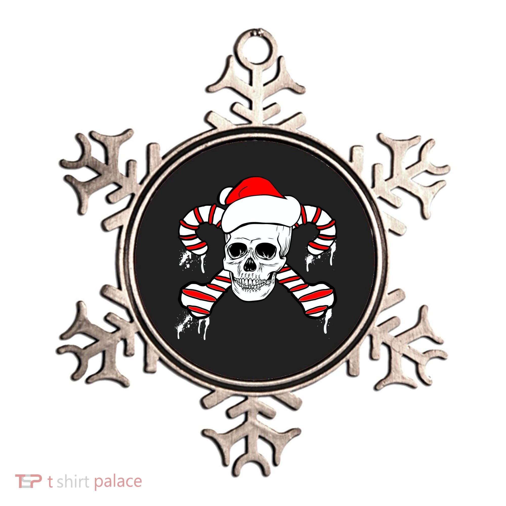 Candy Cane Skull Ornament