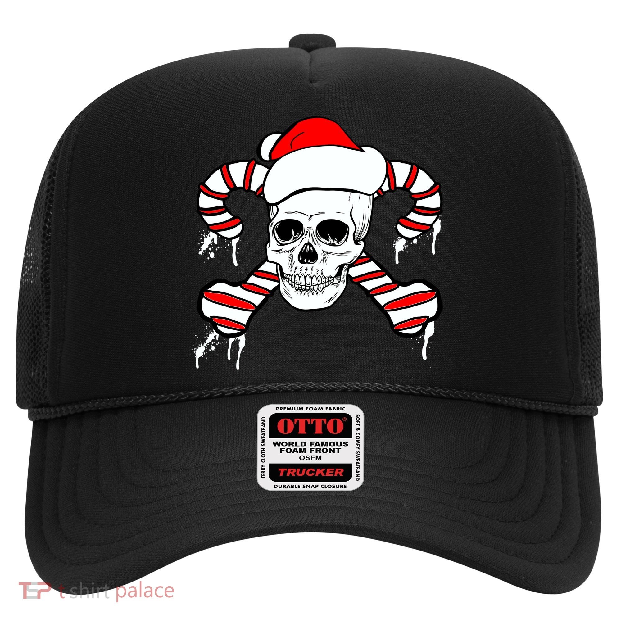 Candy Cane Skull Hat