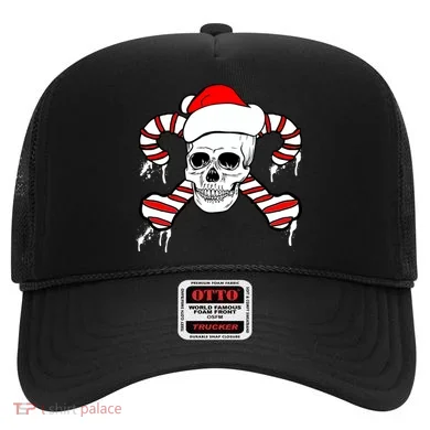 Candy Cane Skull Hat