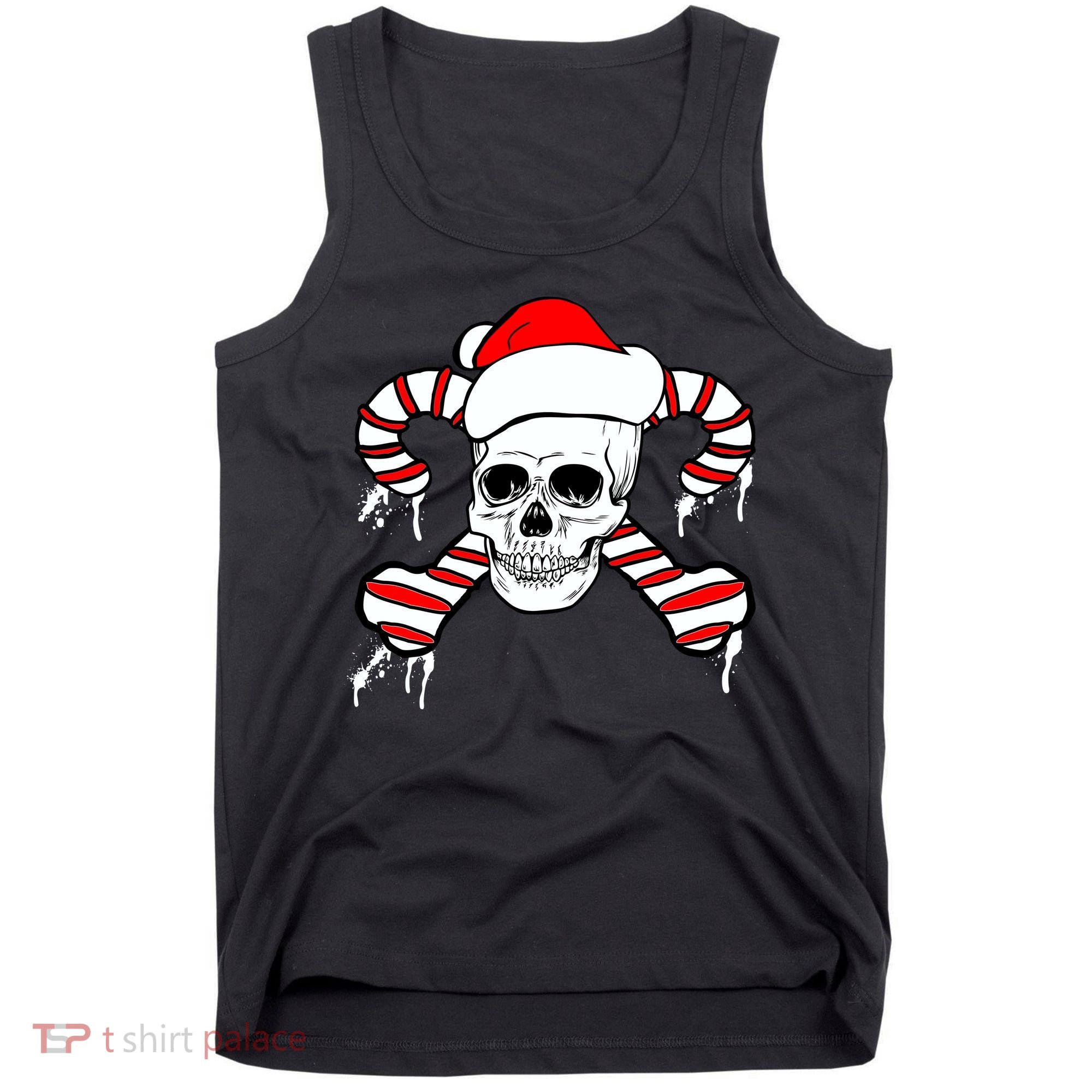 Candy Cane Skull Tank Top