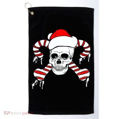 Candy Cane Skull Golf Towel