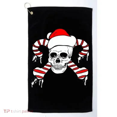 Candy Cane Skull Golf Towel