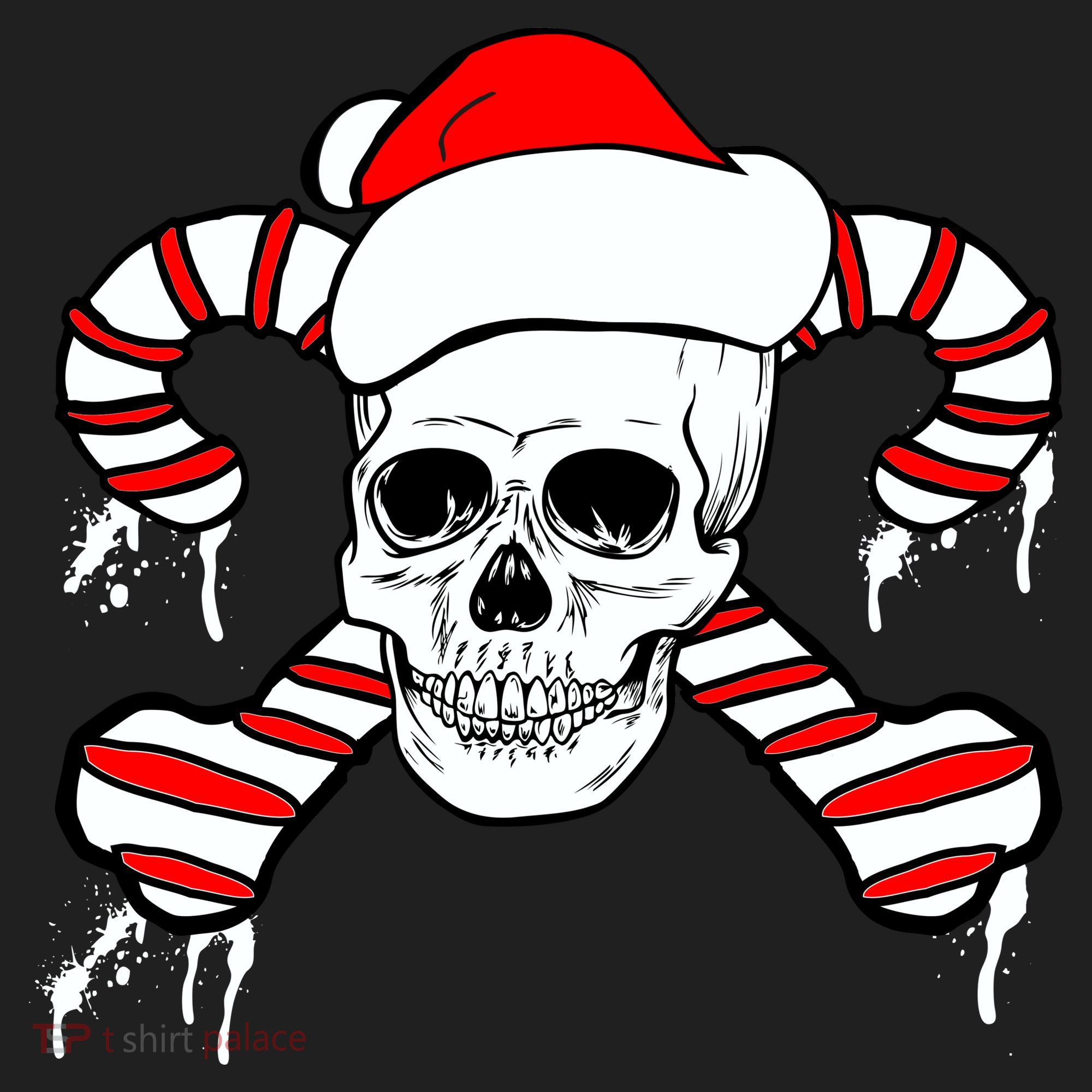 Candy Cane Skull Golf Towel