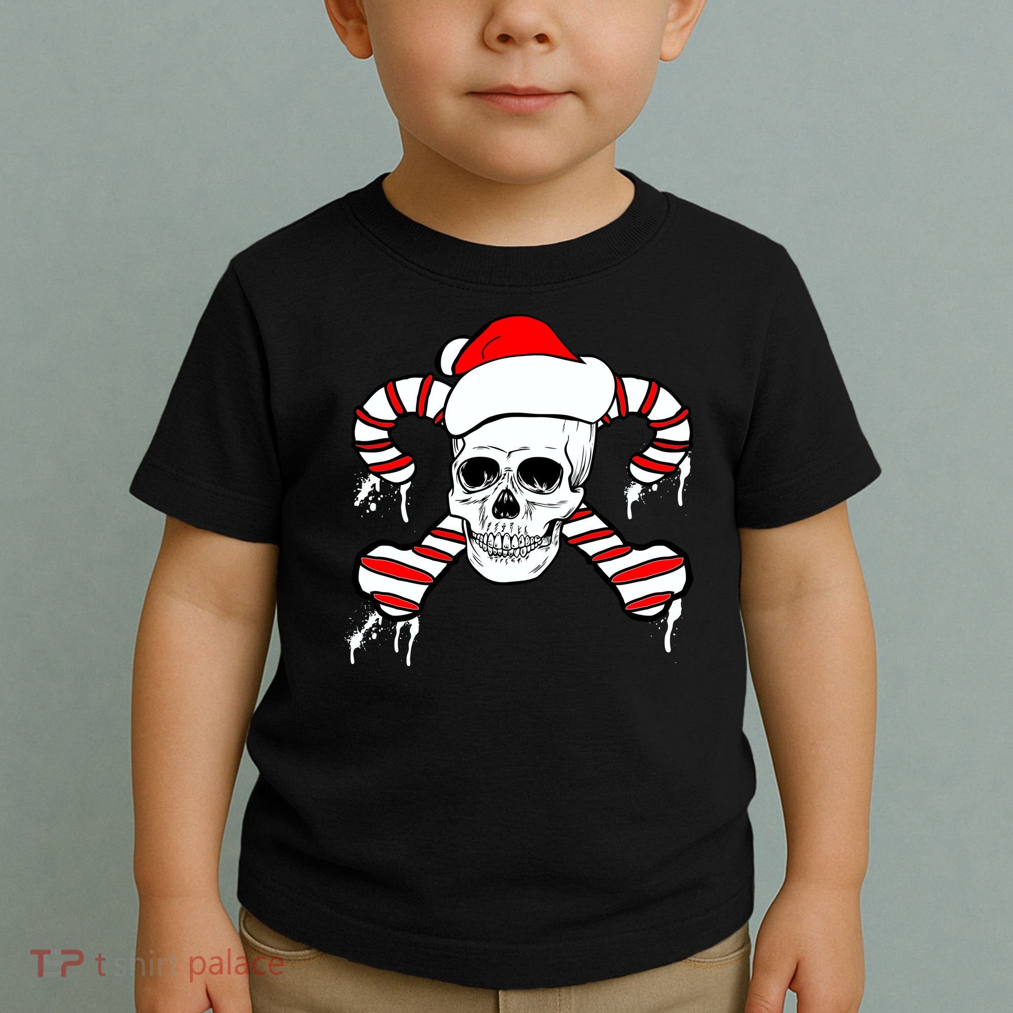 Candy Cane Skull Toddler T-Shirt