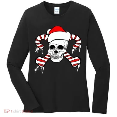 Candy Cane Skull Women's Long Sleeve Shirt