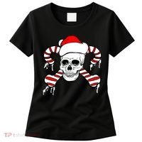 Candy Cane Skull Women's T-Shirt thumb 0
